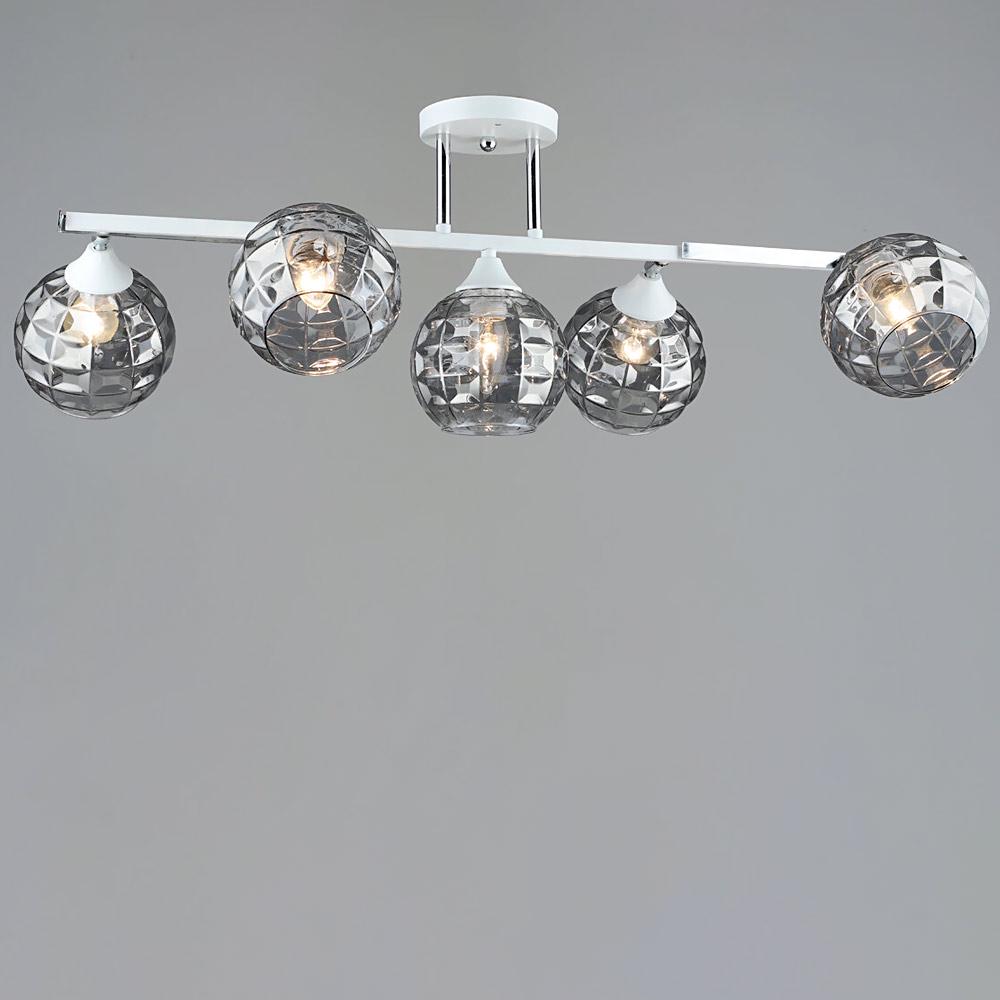 Люстра потолочная декоративная Light House SRS-19288/5 WT/CH Белый/Хром/Серый