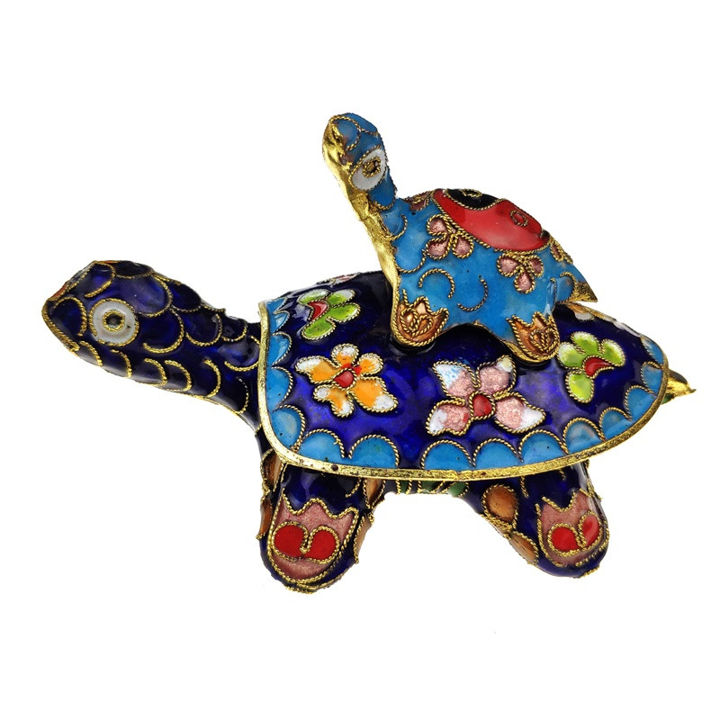 Шкатулка клуазоне Черепаха 6,5х11х7 см Синий (C1674)