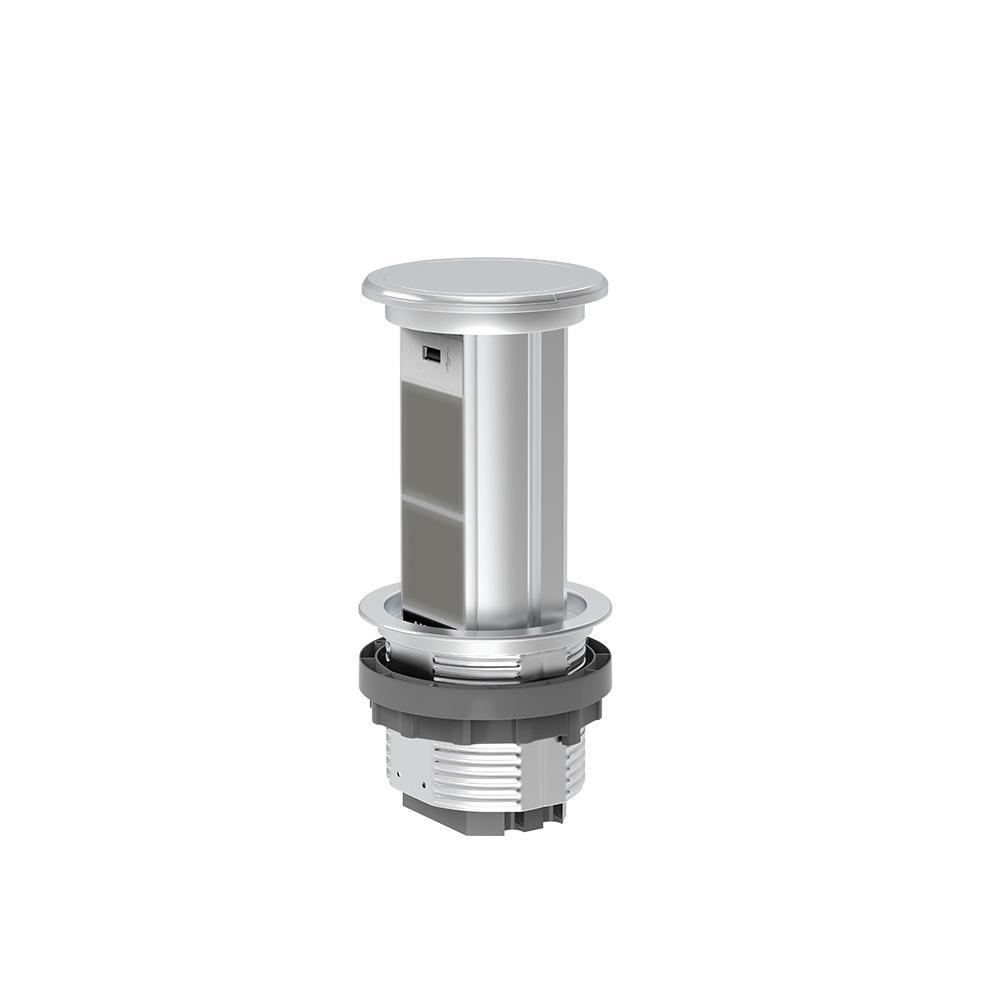 Выдвижной блок для двух розеток Livolo с USB Серый (VL-SHS019-S)