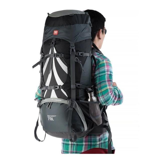 Рюкзак туристический Naturehike 70+5 л Black/Grey (NH70B070-B) - фото 2