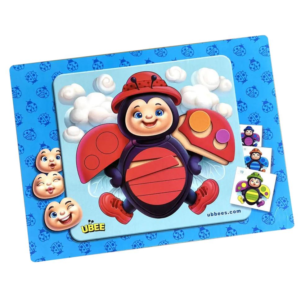 Развивающий пазл-вкладыш Ubumblebees Божья коровка эмоции (ПСД280)