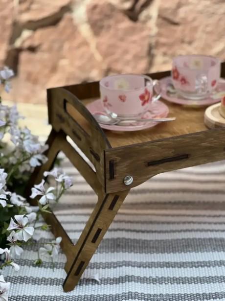 Столик для завтрака/обеда на ножках 43х28 см Шоколадный (027ст) - фото 4 Столик для завтрака/обеда на ножках 43х28 см Шоколадный (027ст) - фото 4