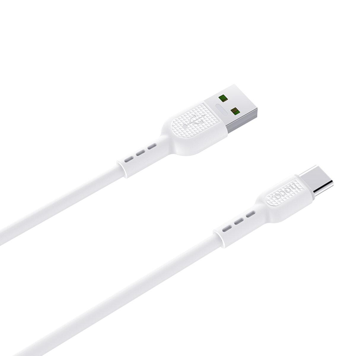 Кабель USB Hoco X33 Type-C 5A Surge White - фото 3