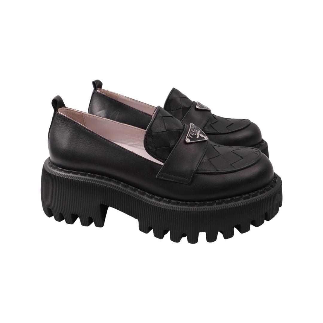 Туфли женские Aquamarin из кожи р. 38 Черный (2043-21DTC)