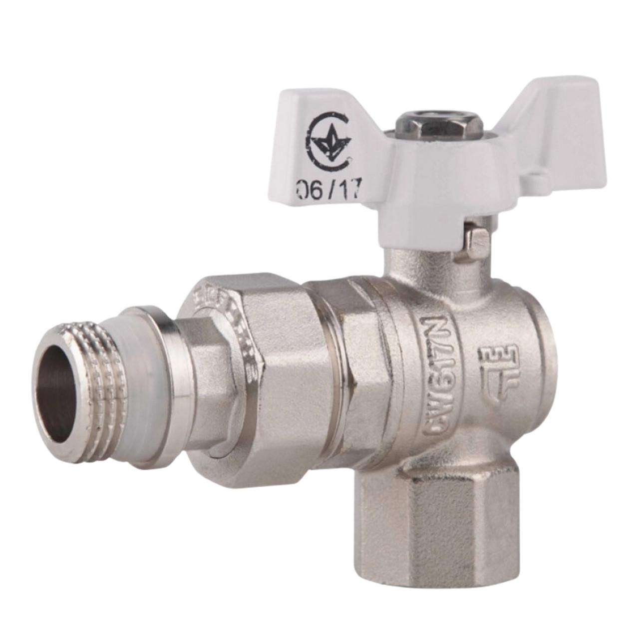 Кран шаровой американка SD Forte 3/4 с антипротечкой угловой (SF223W20)