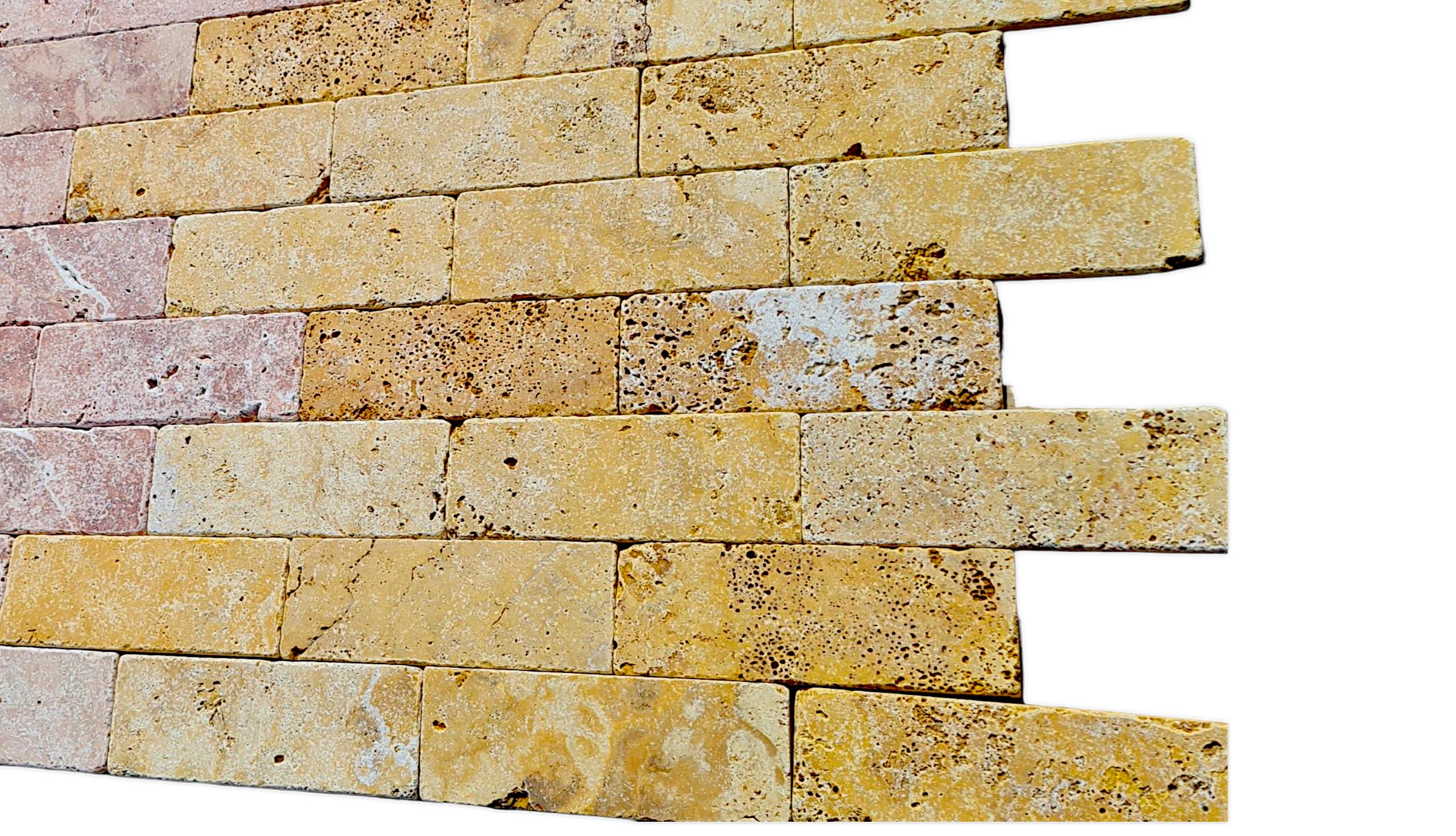 Плитка травертин STONELAK TUSCAN GOLD Tumbled/Антік 7,5х20,3 см 0.5 кв. м Yellow (999801)