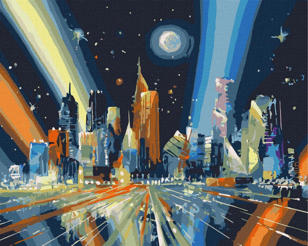 Картина по номерам Идейка Лучи мегаполиса 40х50 см (КНО5024)