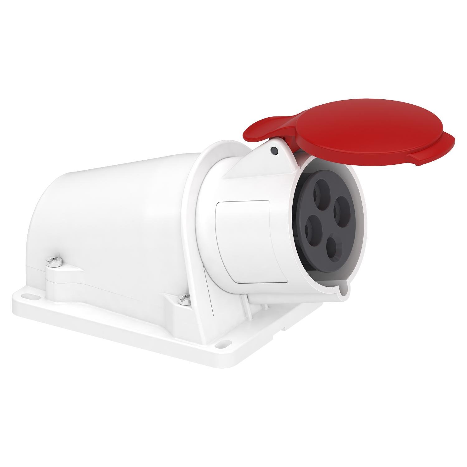 Силова розетка Schneider Electric Mureva 3P+E 32А 415 В стаціонарна IP44 Червоний (PKF32W434)