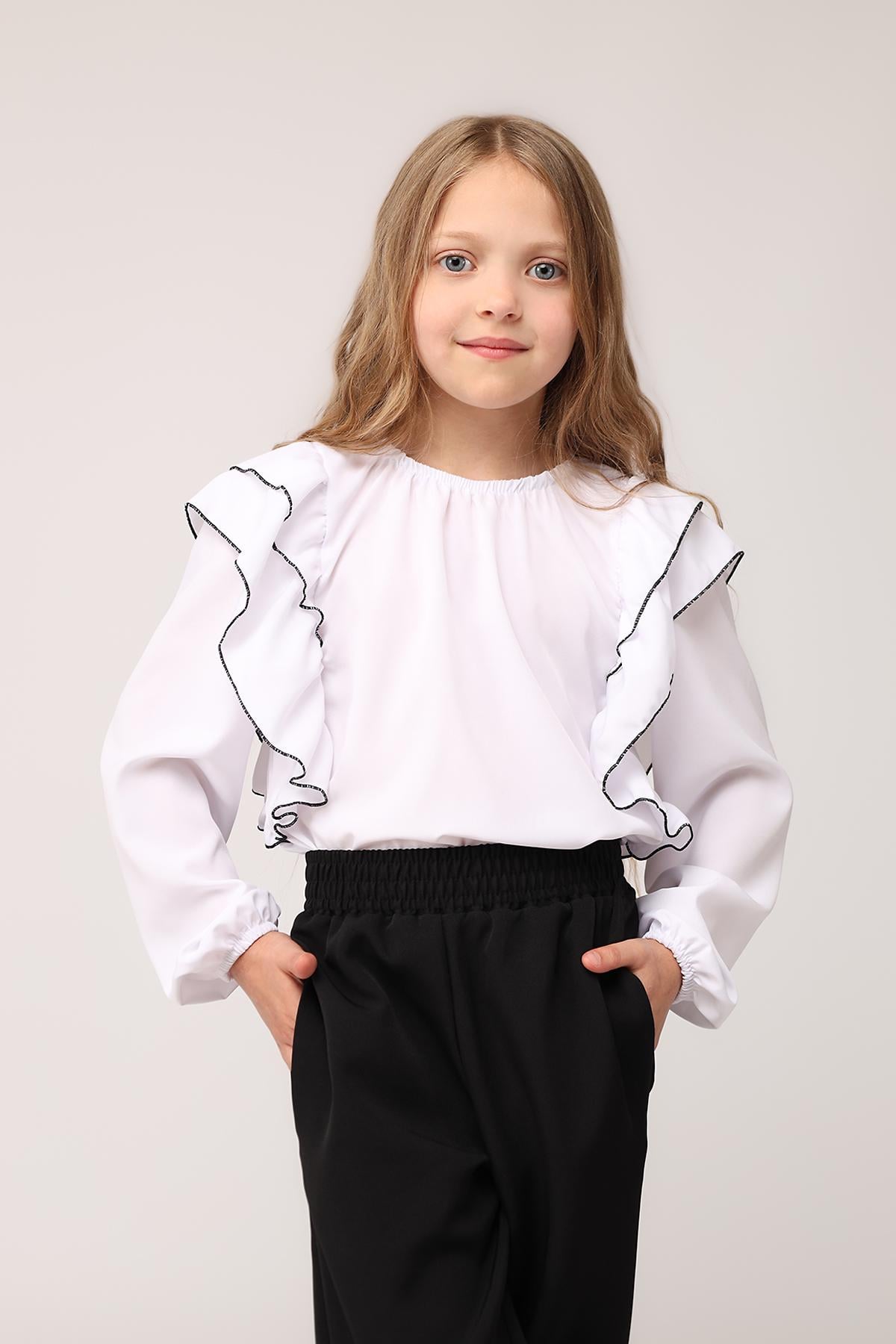 Блуза с длинным рукавом для девочки Yuki ЦБ-00276952 134 см Белый (35955840) Блуза с длинным рукавом для девочки Yuki ЦБ-00276952 134 см Белый (35955840)