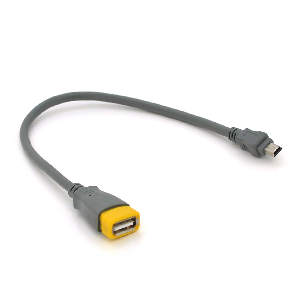Кабель VOLTRONIC USB 2,0 AF/Mini-B OTG Q300 0,3 м Сірий (797)