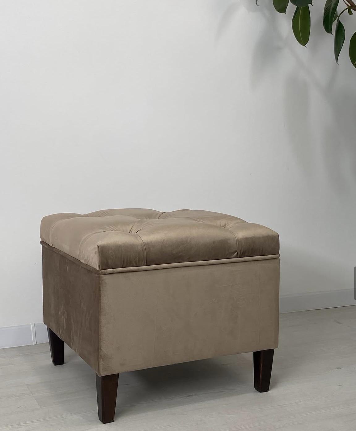 Пуф м'який Paul в каретній стяжці з відкривною кришкою - фото 2