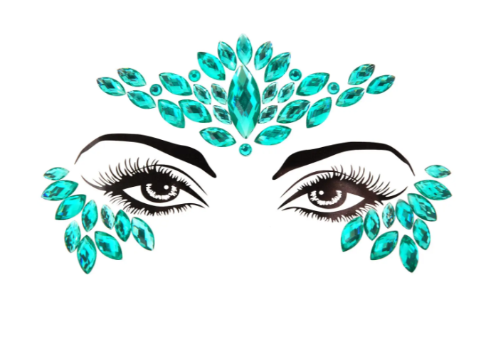 Стрази на обличчя для дітей і дорослих One size Зелений (9088/24) Стрази на обличчя для дітей і дорослих One size Зелений (9088/24)