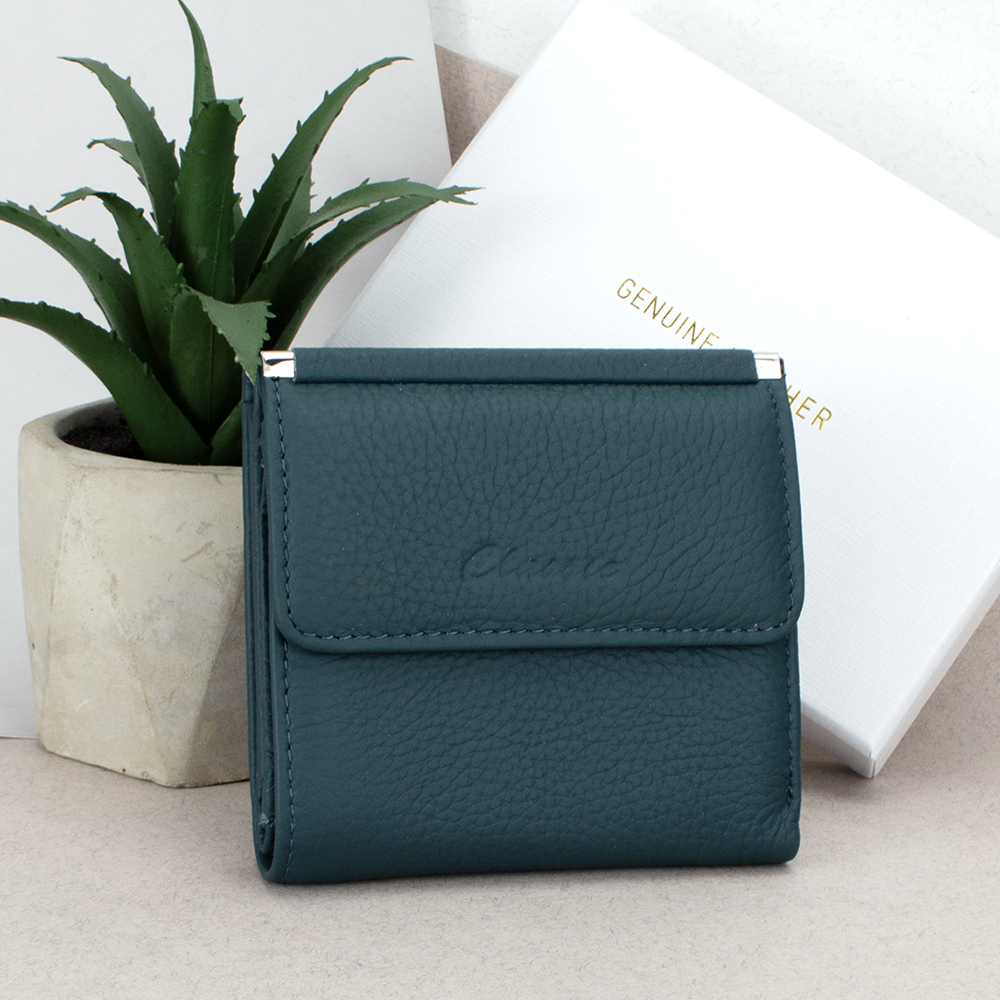 Кошелек женский кожаный Classic 8848A-15 Бирюзовый (2112425652)