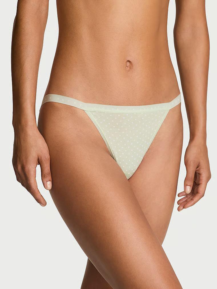Трусики бикини Victoria's Secret Stretch Cotton String Bikini Panty M Зеленый (27119968)
