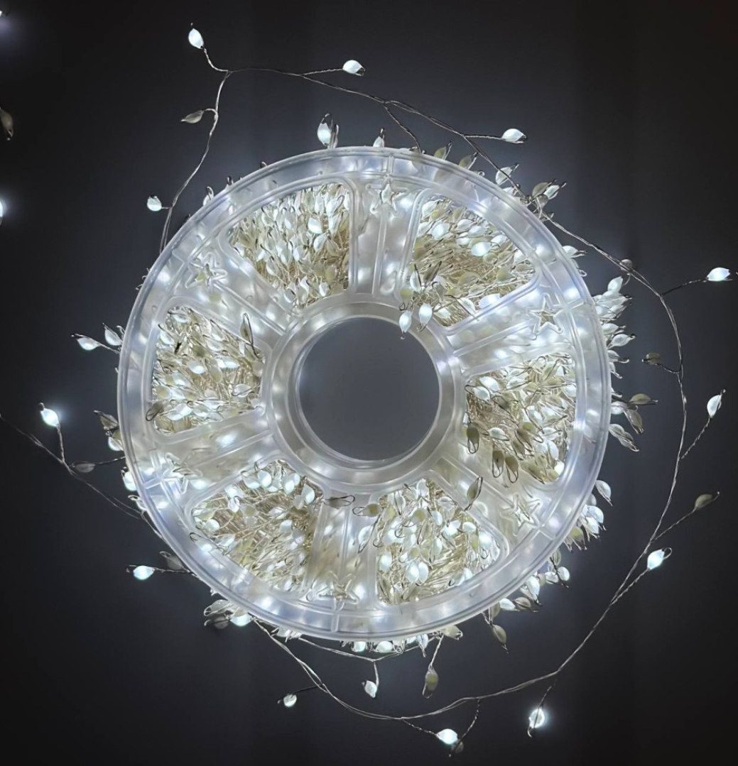 Гирлянда Роса 900 LED 8 режимов с пультом 30 м Белый свет (30099419)