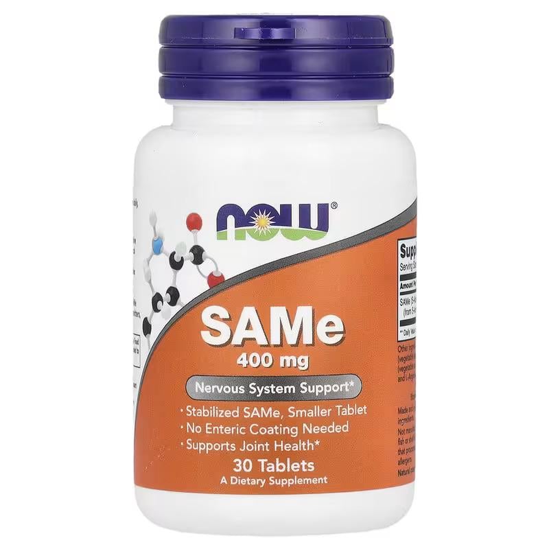 Добавка S-Аденозилметіонін Now Foods SAMe 400 мг 30 табл.