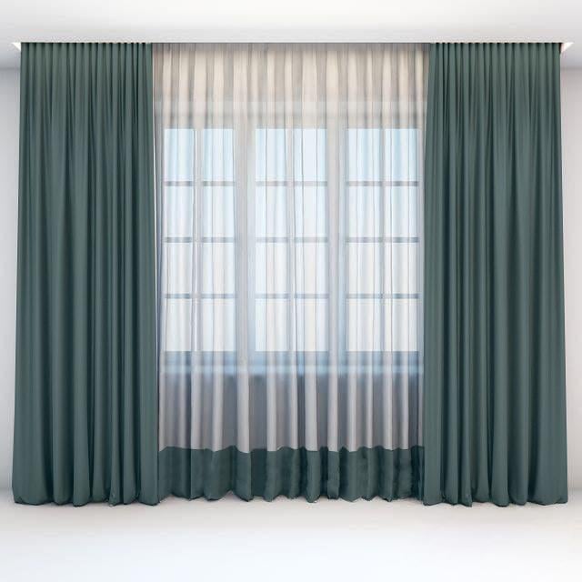 Комплект штор з тюллю Academy Gardin Модельний 300х270/600х270 см 3 шт. Попелясто-синій