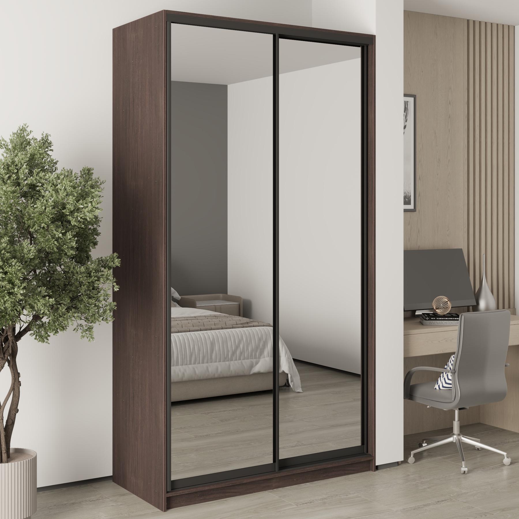 Шкаф-купе двухдверный MebelStar Стандарт BG 2 зеркала 130x45x240 см Дуб ристрето (MBS-10321)