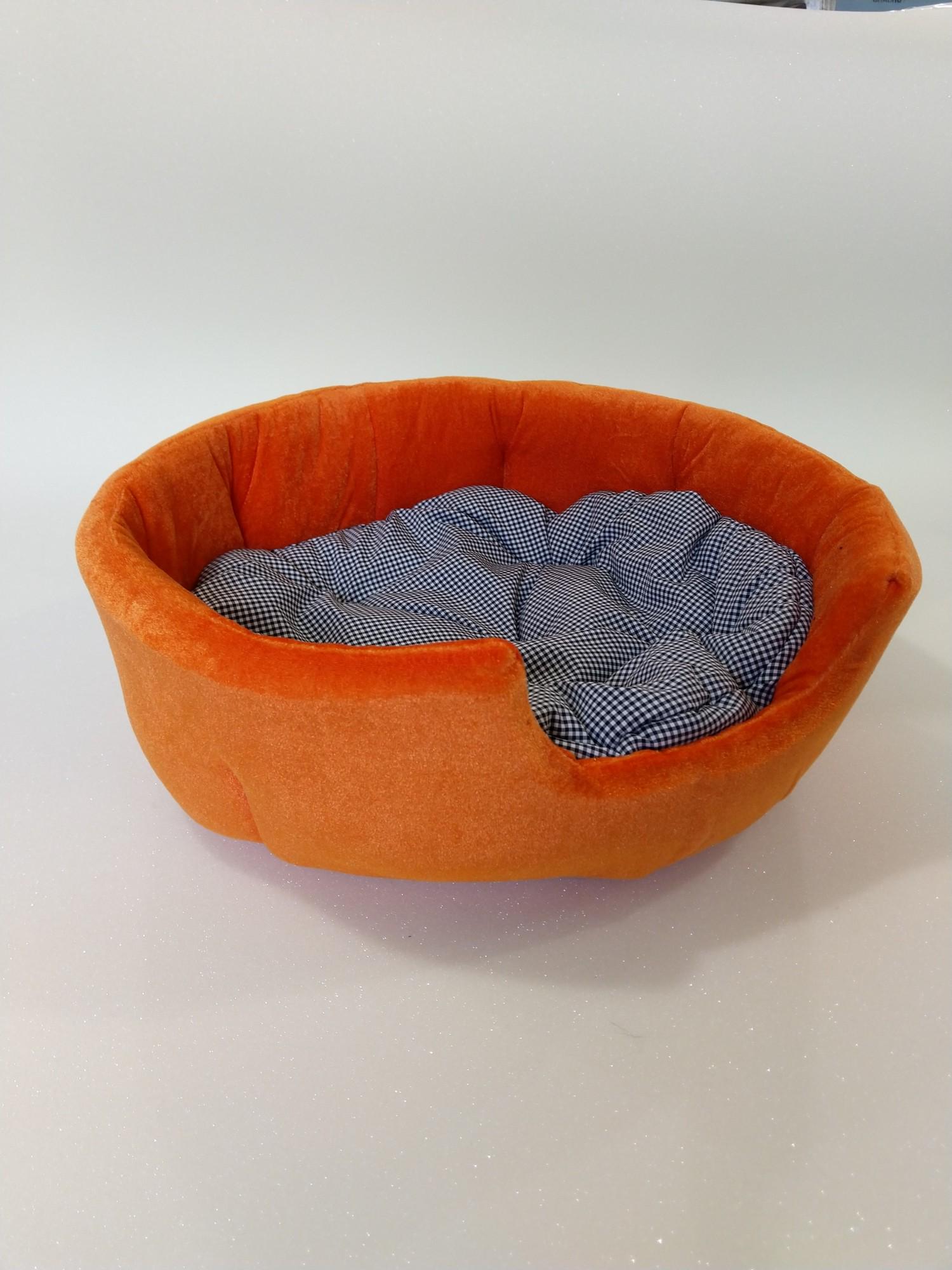 Лежанка для собак и кошек Luch home с подушкой 38х38х15 см Оранжевый (26881549) - фото 2