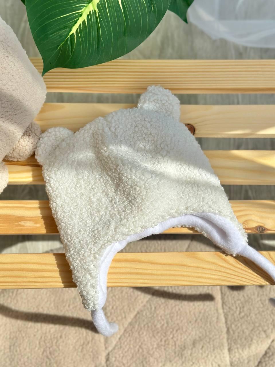 Шапка дитяча зимова Teddy 38-40 см 0-3 міс. Молочний (2781800146)