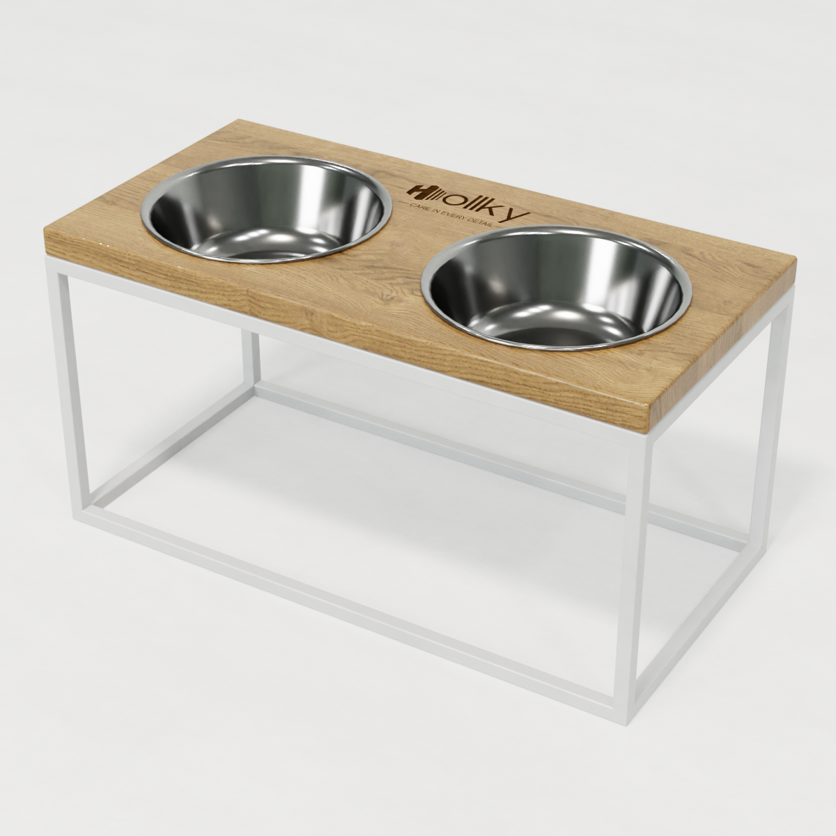 Миски на подставке для средних и больших собак Hollky Base L 2х0,95 л (BL-422120-WHNT) - фото 9