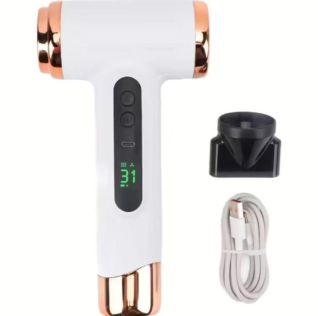 Фен аккумуляторный с тремя режимами работы 200 Вт с дисплеем LED