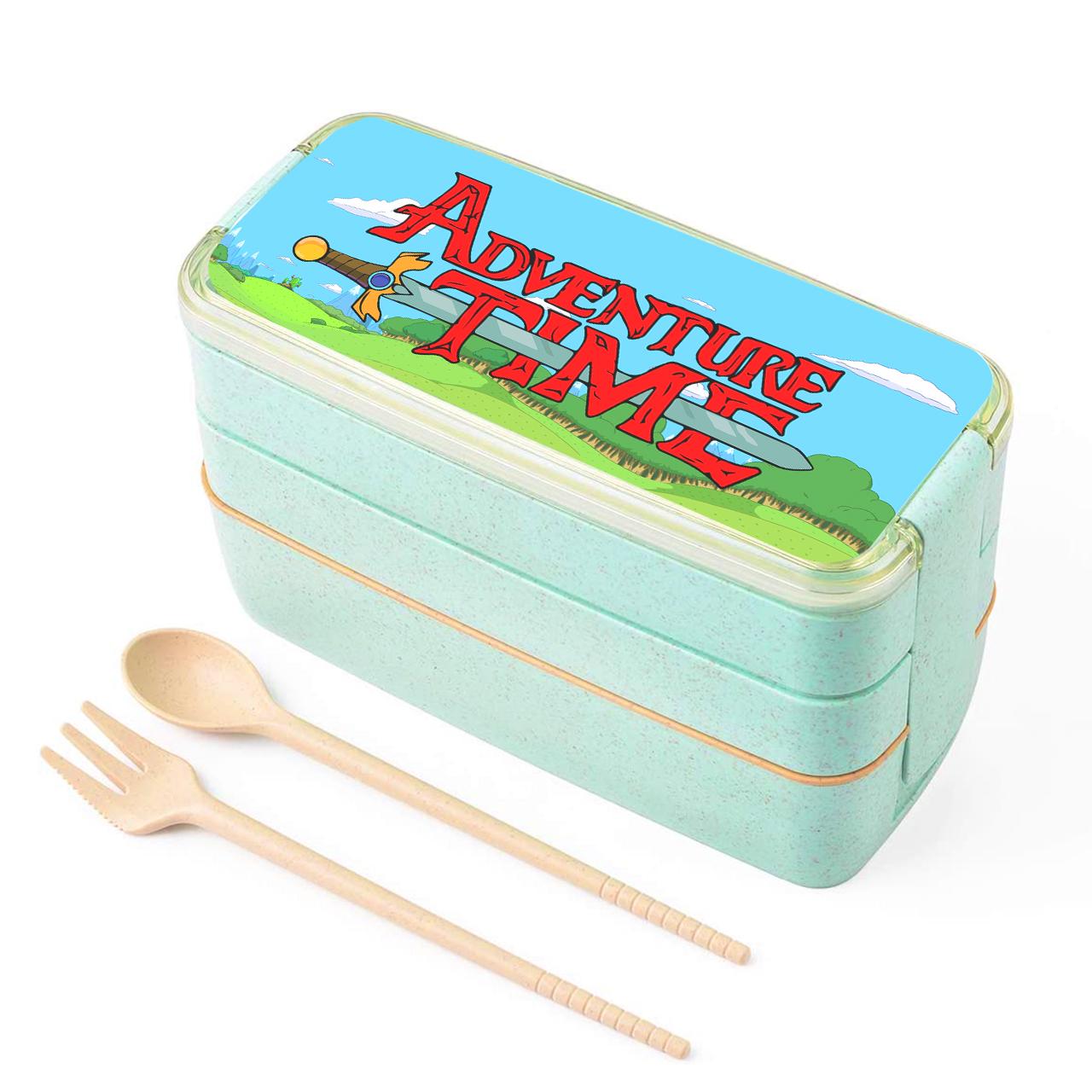 Ланч-бокс Adventure Time 900 мл с вилкой и ложкой Мятный (34713-1582-MT)
