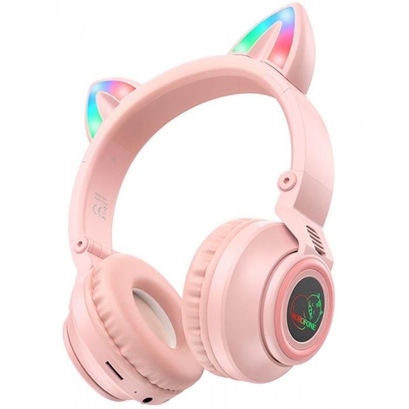 Навушники накладні Borofone BO18 Cat ear Bluetooth Pink (00000057055_1)