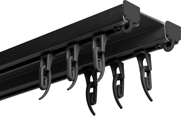 Карниз металевий дворядний Orvit DS посилений стельовий алюмінієвий 200 см Чорний (267381751)