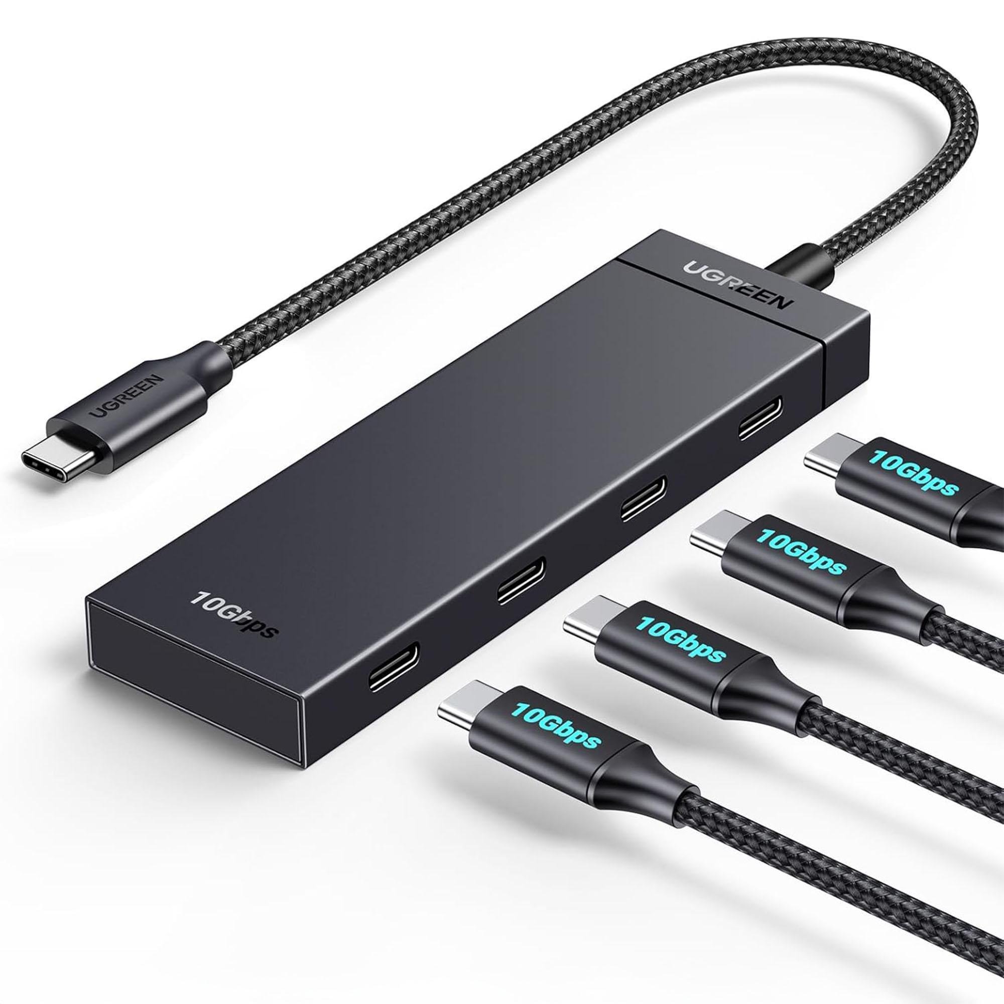 Хаб USB-C Ugreen 4 порти USB-C 10 гбіт/с Чорний (35584) Хаб USB-C Ugreen 4 порти USB-C 10 гбіт/с Чорний (35584)