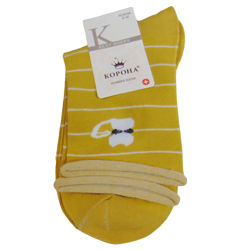 Шкарпетки без гумки кішечка Корона 2345 р. 37-42 Жовтий (2001020008)