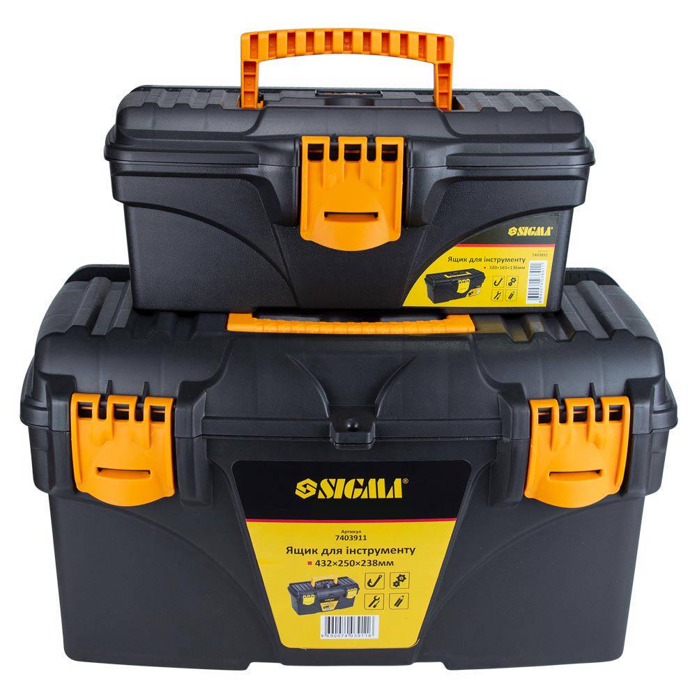 Набор ящиков для инструмента Sigma 2в1 320x165x136/432x250x238 мм (7403871) Набор ящиков для инструмента Sigma 2в1 320x165x136/432x250x238 мм (7403871)