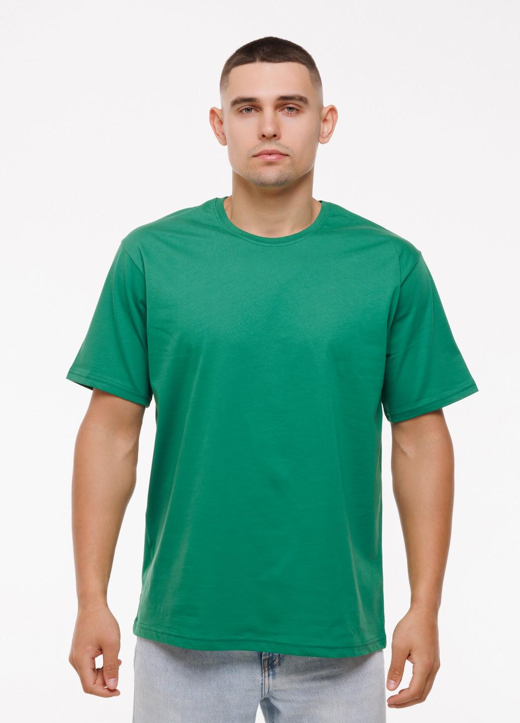 Футболка мужская Наталюкс свободная 4XL Зеленый (1213438602471)