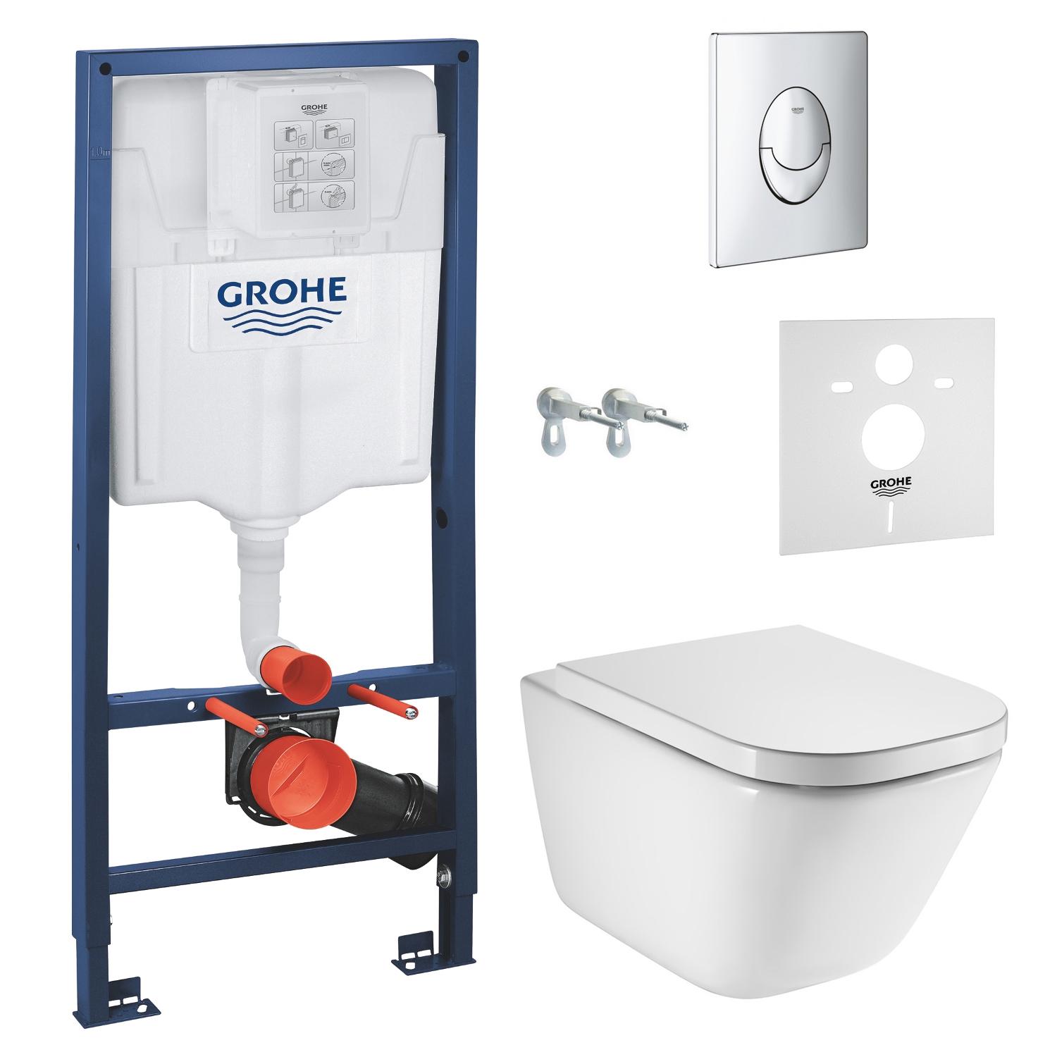 Комплект инсталляции Grohe Rapid SL A34H47C000+38721001+37131000 с унитазом кнопка Хром (82579)