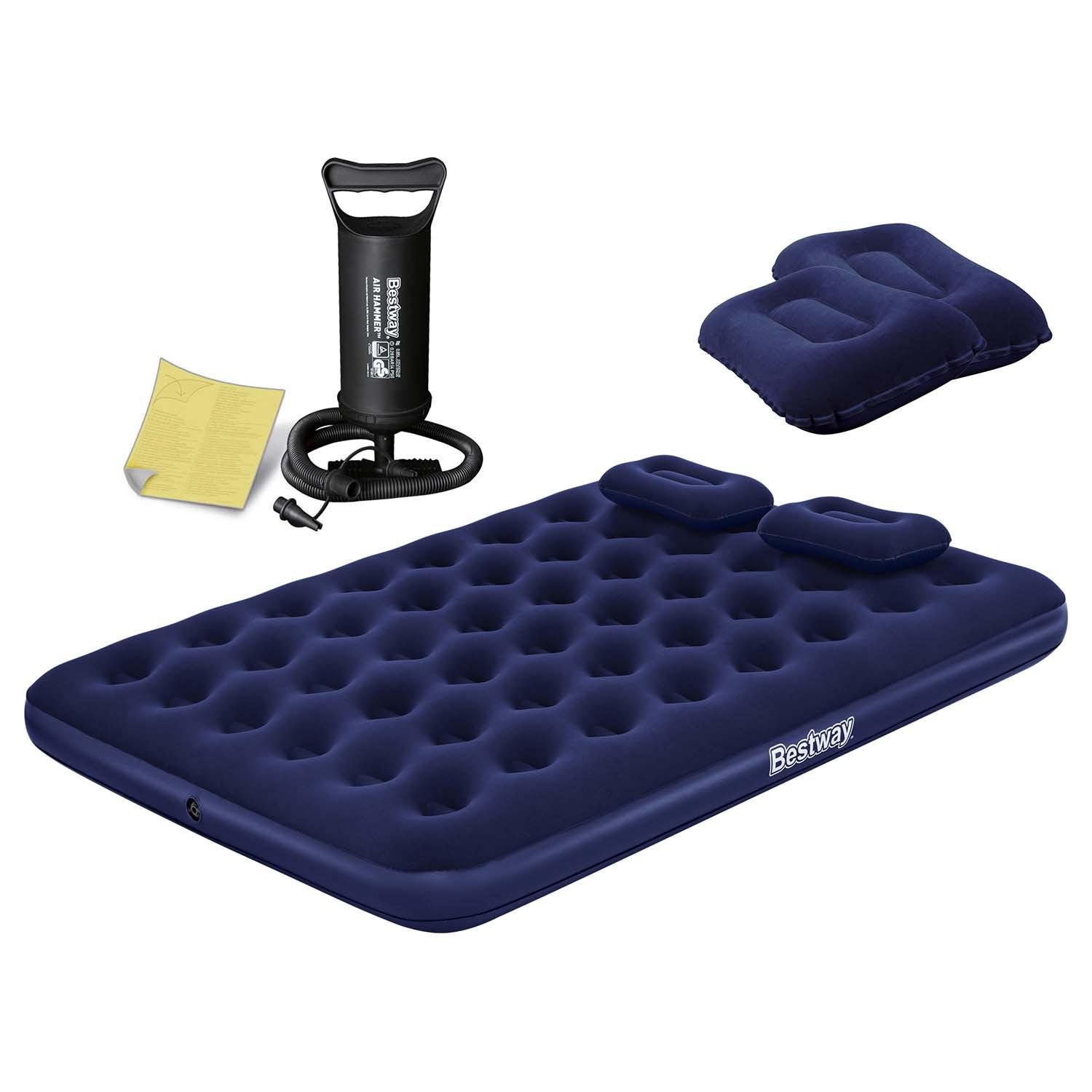 Матрац надувной Bestway с насосом 203x152 см Синий (67374)
