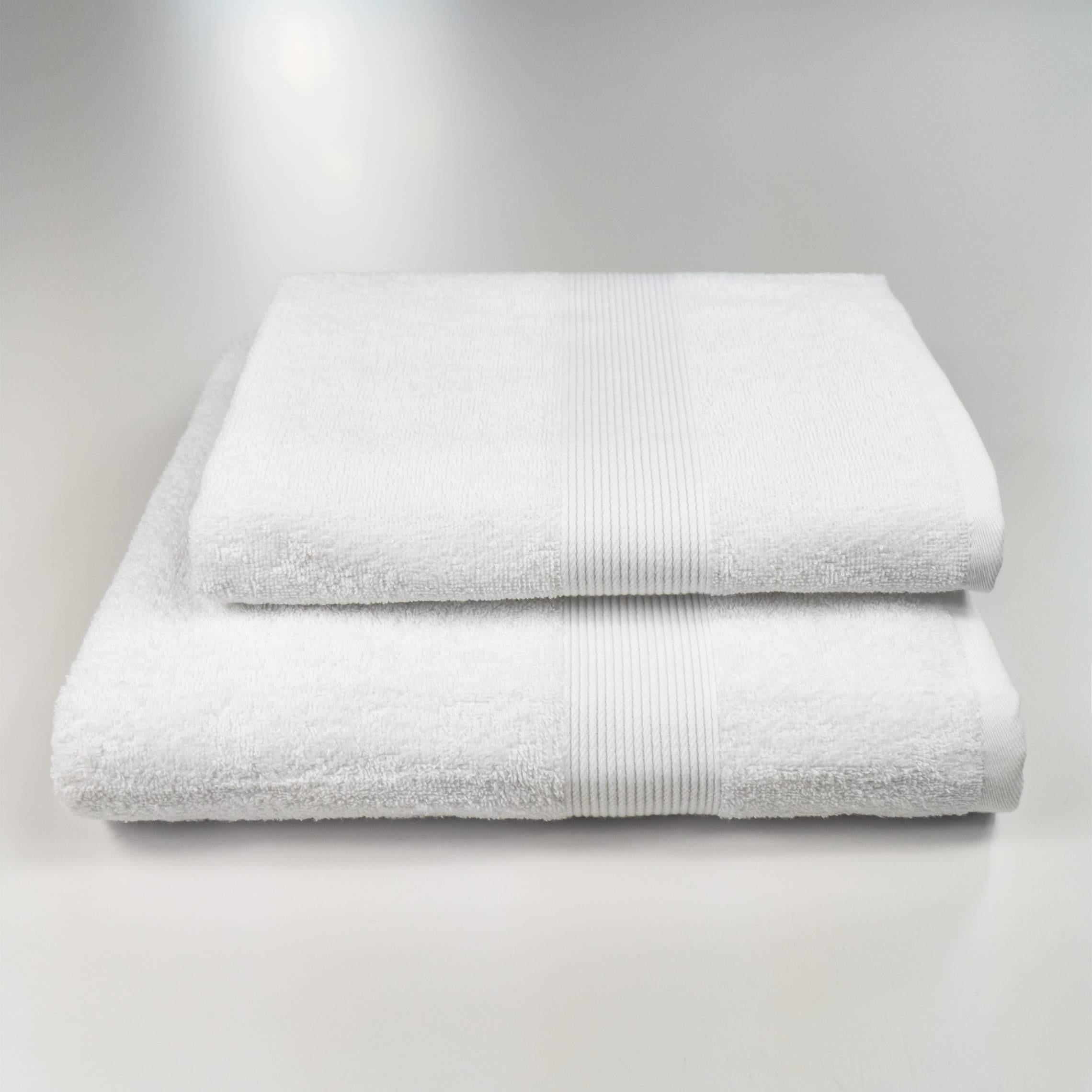 Комплект полотенец GM Textile с бордюром 2 шт. 50х90 см/70х140 см Белый (400b-k2-white)