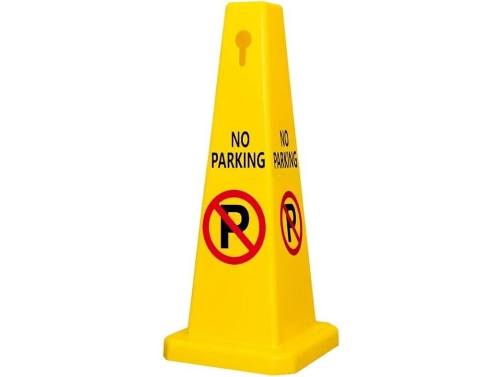 Стовпчик огороджувальний «No Parking» пластиковий паркувальний стовпчик з написом 67 см Жовтий Стовпчик огороджувальний «No Parking» пластиковий паркувальний стовпчик з написом 67 см Жовтий
