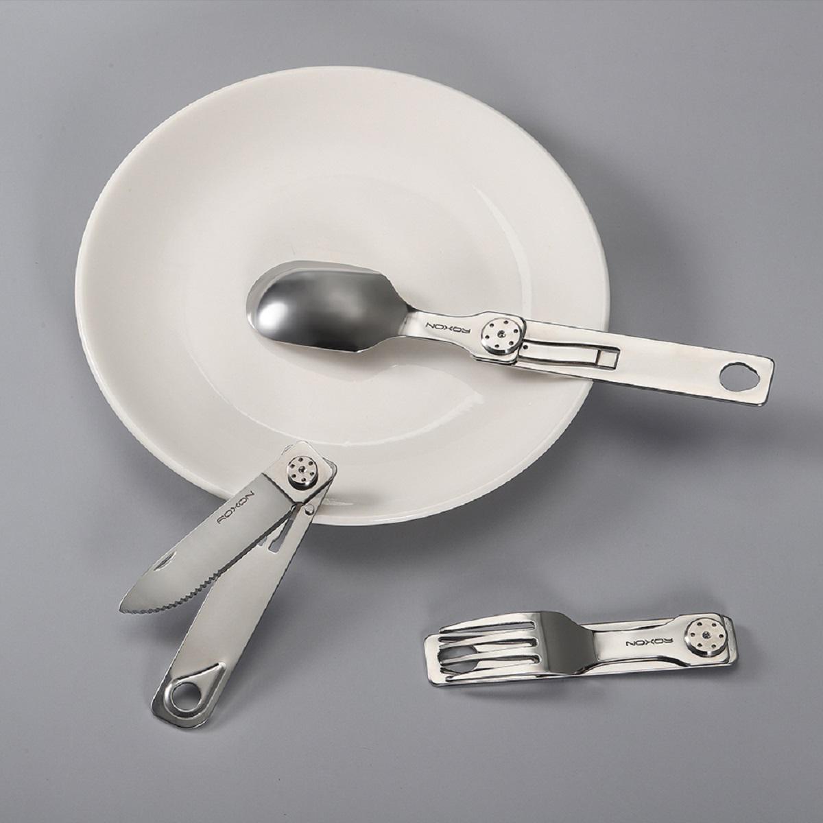 Набір столових приладів Roxon C1S 3в1 ложка/вилка/ніж нержавіюча сталь (C1S) - фото 6 Набір столових приладів Roxon C1S 3в1 ложка/вилка/ніж нержавіюча сталь (C1S) - фото 6