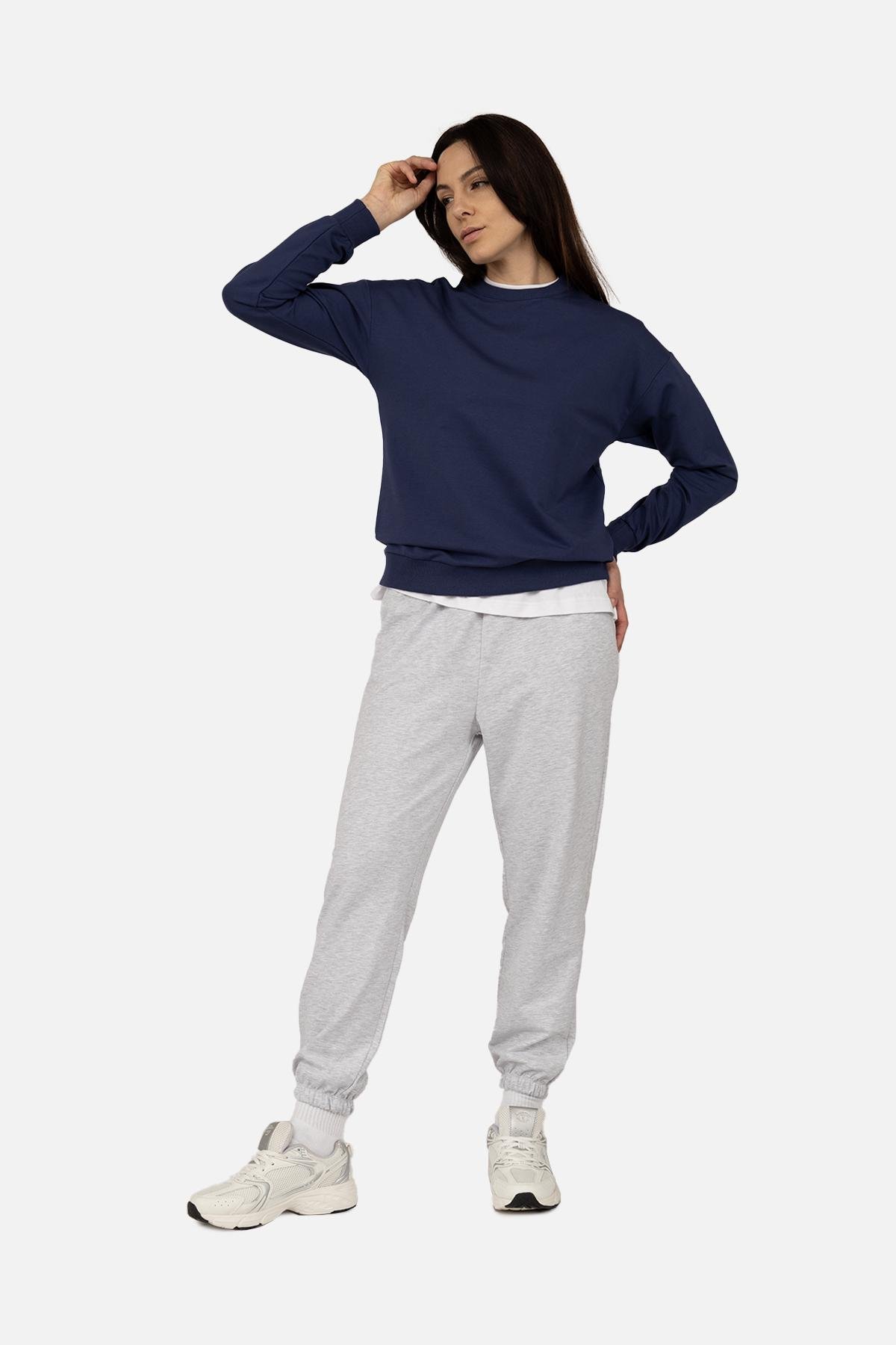 Свитшот женский ЦБ-00266287 р. 54 Темно-синий (SKT001035631)