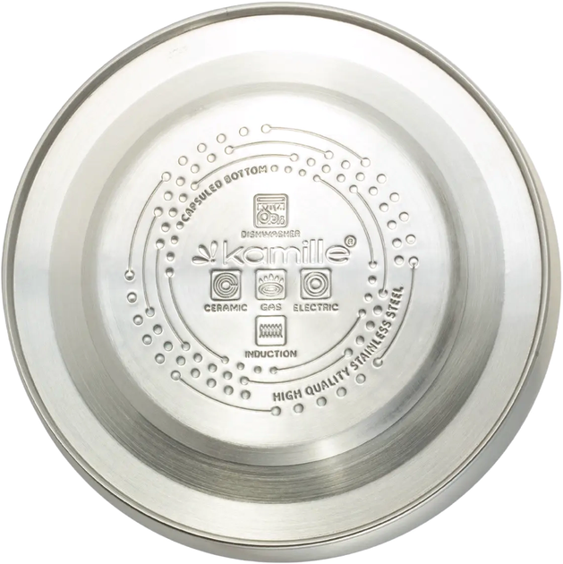 Чайник со свистком и ручкой с покрытием soft touch Kamille KM-0859 из нержавеющей стали 3 л Стальной (150-84-0859) - фото 5