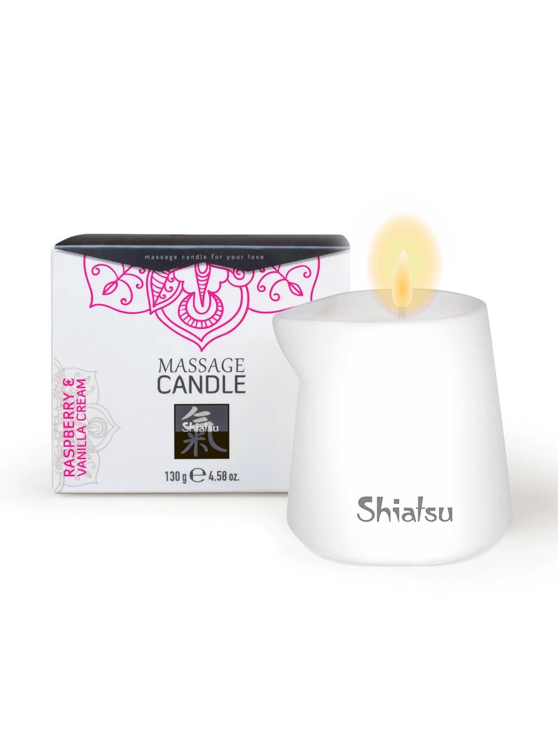 Свеча для массажа Shiatsu Малина и Ванильный Крем 130 г
