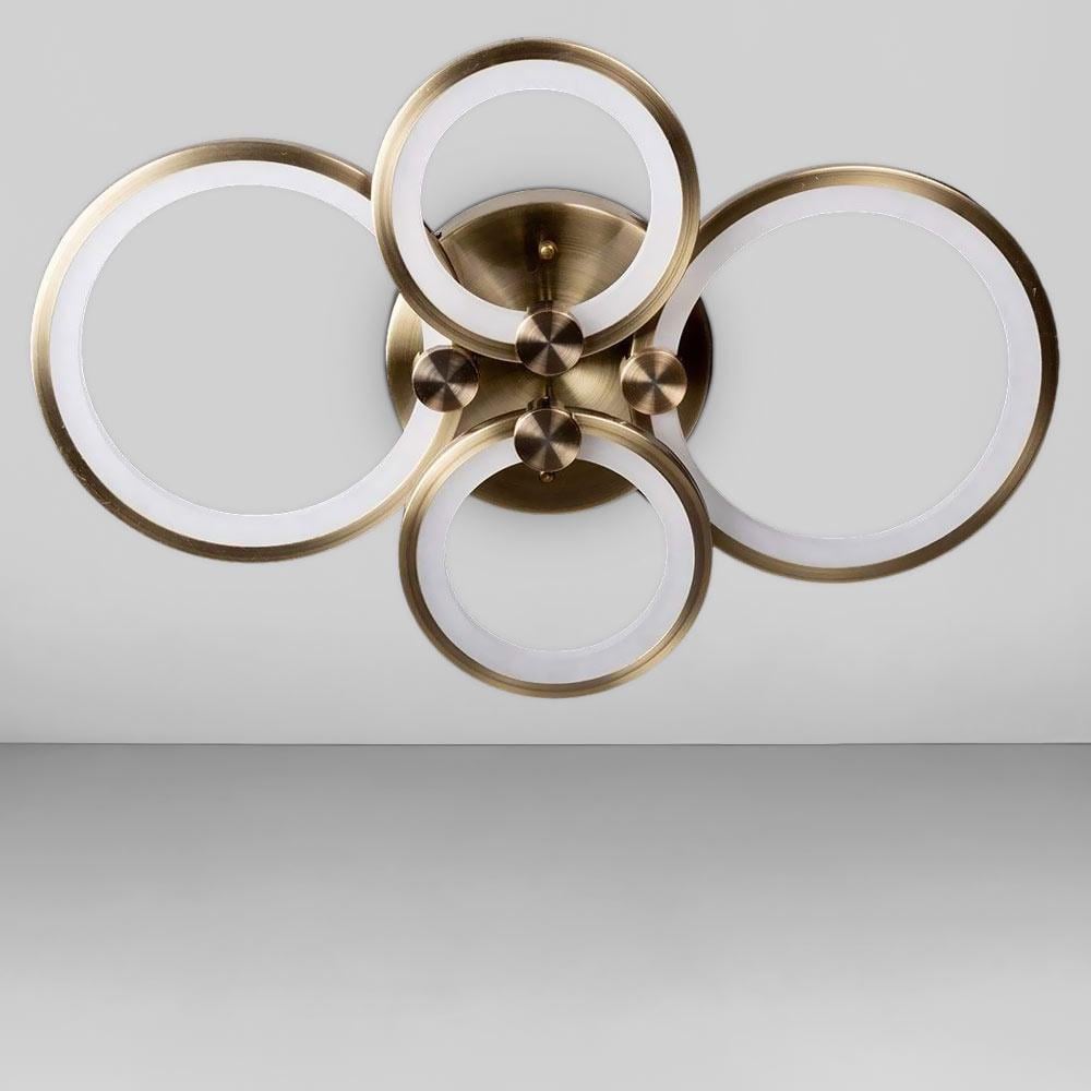 Люстра потолочная светодиодная Light House SL-19659/2/2 AB 80W H110хL620хW400 Бронза