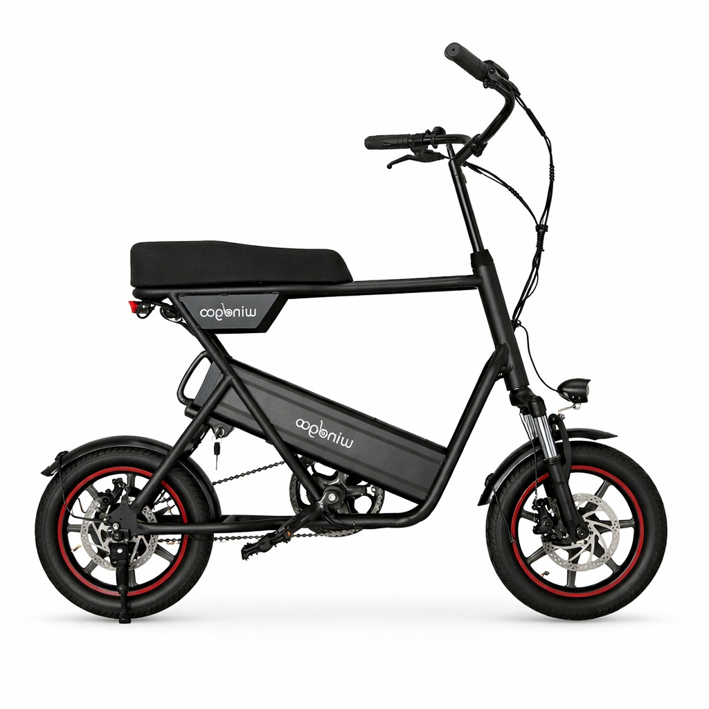 Электровелосипед Windgoo-F1 25 км/ч 25-30 км 14'' 250 Вт складной LCD дисплей тормоза передние и задние Черный