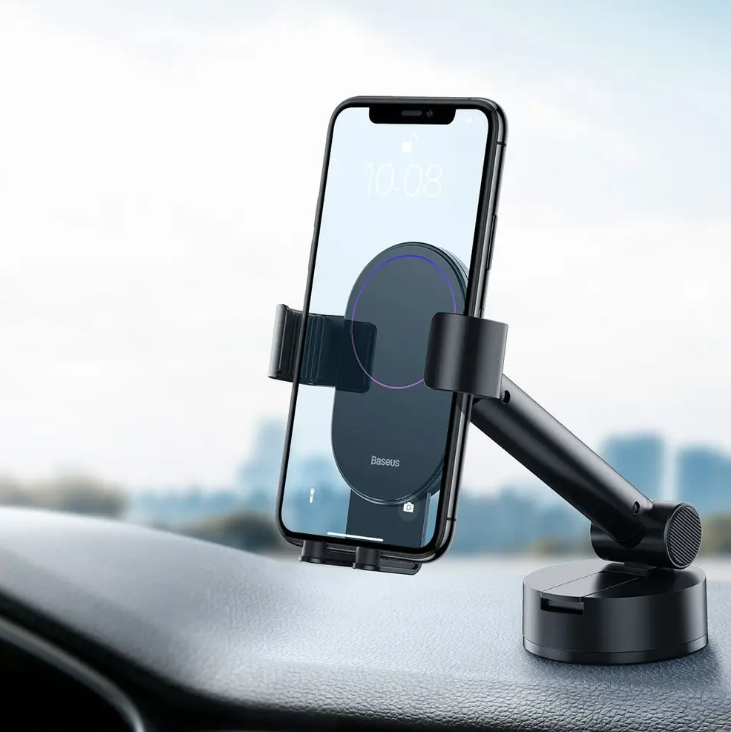 Тримач автомобільний Baseus Simplism Gravity Car Mount With Suction Base Black Автотримач для телефону Чорний - фото 12