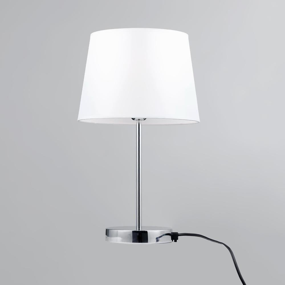 Настільна лампа Light House SRS-19746/1T CH з абажуром Хром/Білий 
