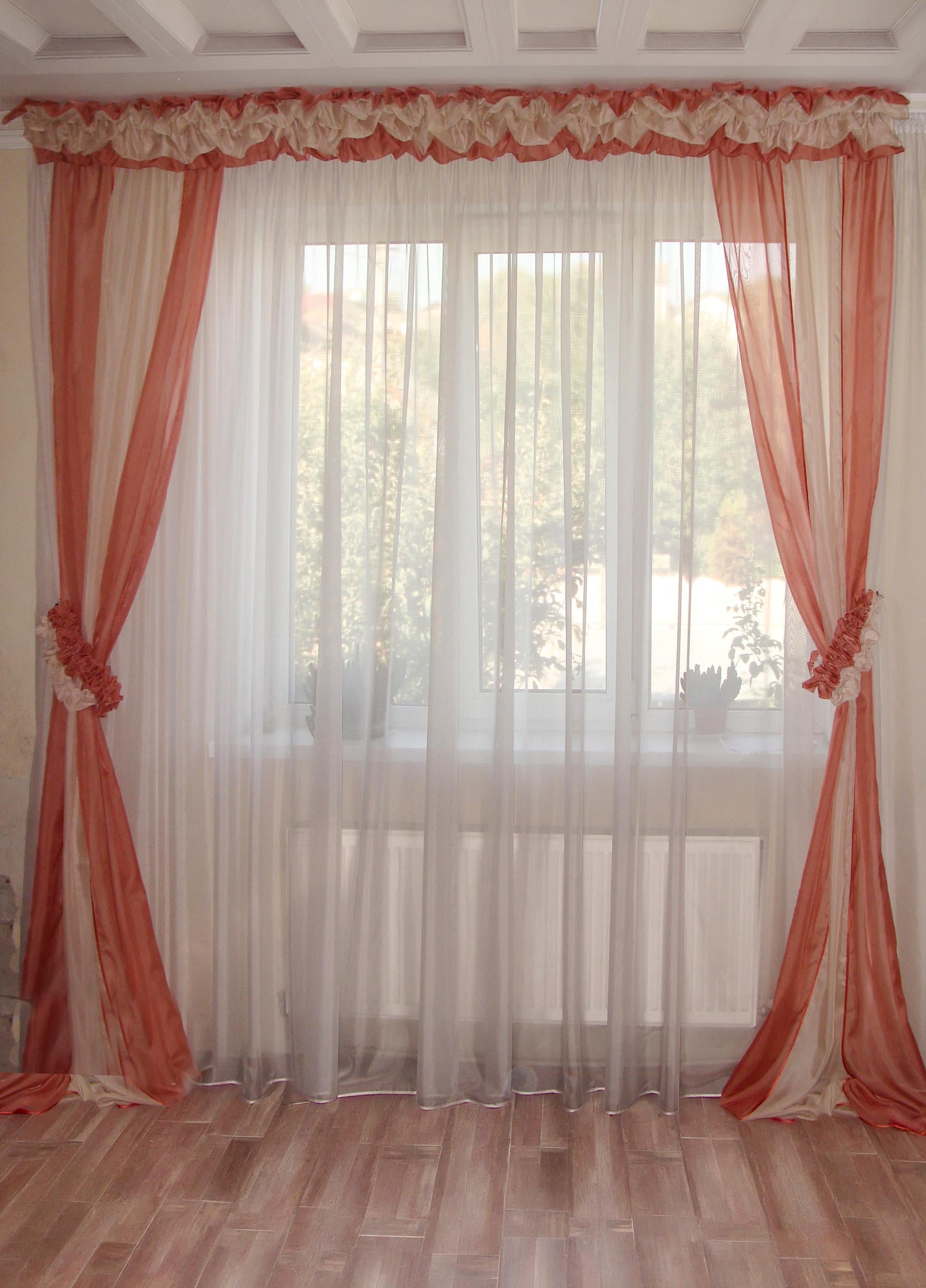 Комплект гардин и ламбрекен Lumelle Буфы 250 см Терракотовый (23_1к)