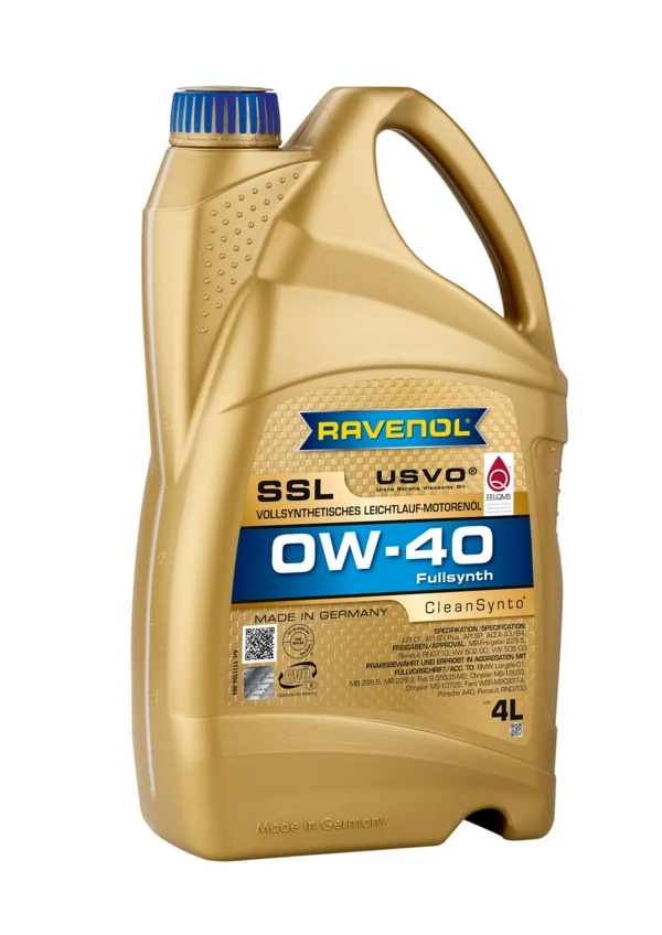 Моторное масло RAVENOL SSL 0W-40 синтетика 4 л (1111108-004)