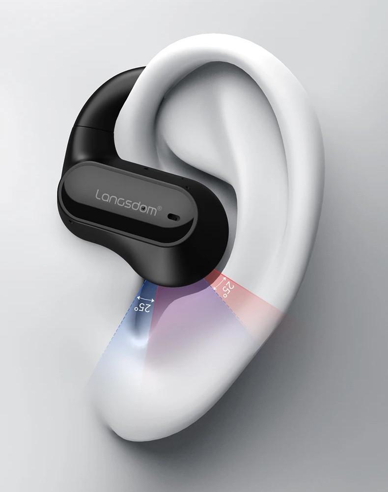 Наушники спортивные беспроводные Langsdom TS05 Open-Ear с микрофоном Black - фото 7