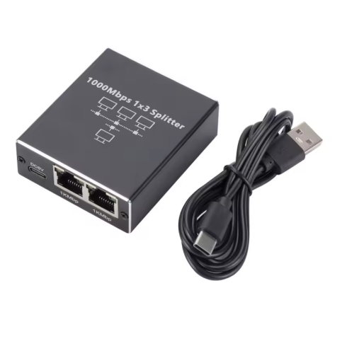 Разветвитель для интернета 1000 Mb Rj45 (1-3)