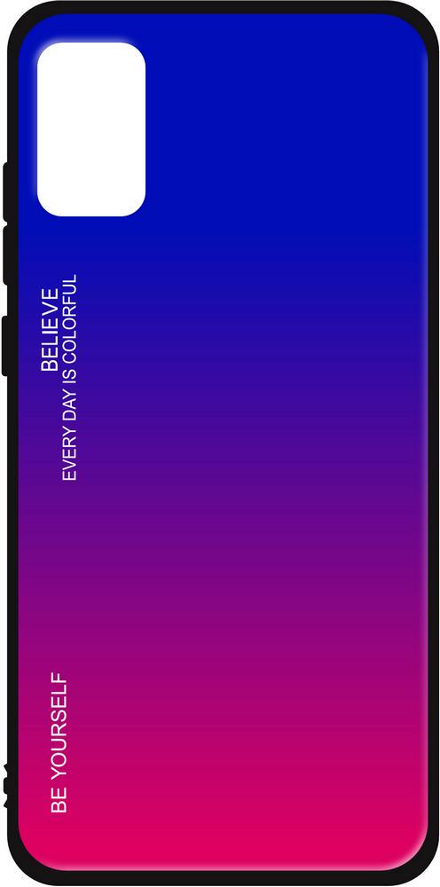 Стеклянный Чехол Glass Case для Samsung Galaxy A03s A037 Crimson Blue (24548-1D)
